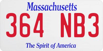 MA license plate 364NB3