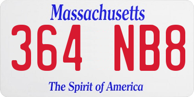 MA license plate 364NB8
