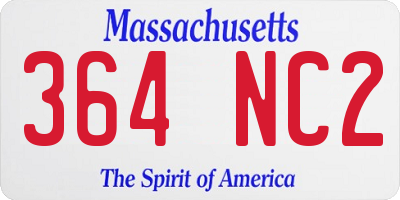 MA license plate 364NC2