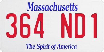 MA license plate 364ND1