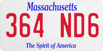 MA license plate 364ND6