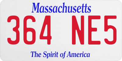 MA license plate 364NE5