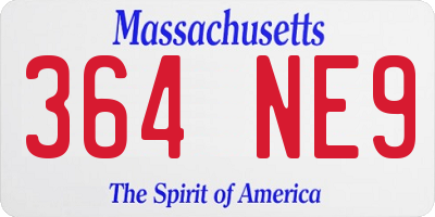 MA license plate 364NE9