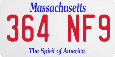 MA license plate 364NF9