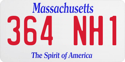 MA license plate 364NH1