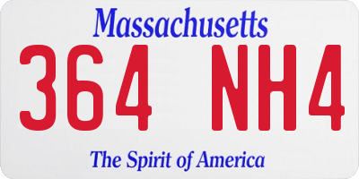 MA license plate 364NH4