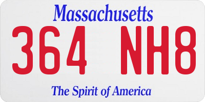 MA license plate 364NH8