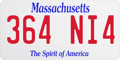 MA license plate 364NI4