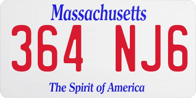 MA license plate 364NJ6