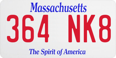 MA license plate 364NK8