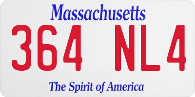 MA license plate 364NL4