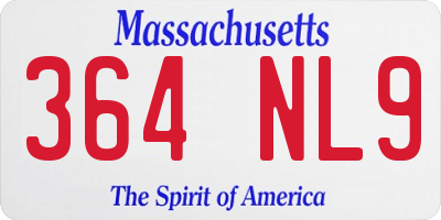 MA license plate 364NL9