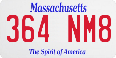 MA license plate 364NM8