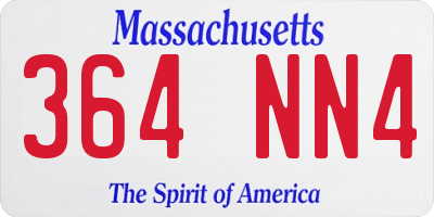 MA license plate 364NN4