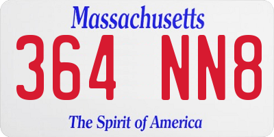 MA license plate 364NN8