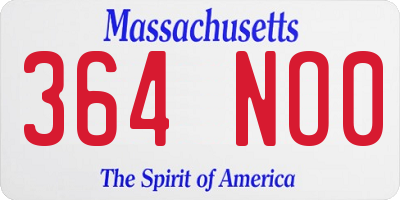 MA license plate 364NO0