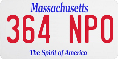 MA license plate 364NP0