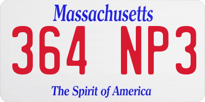MA license plate 364NP3