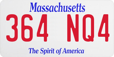 MA license plate 364NQ4