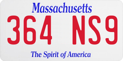 MA license plate 364NS9