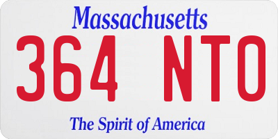 MA license plate 364NT0