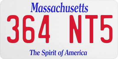 MA license plate 364NT5