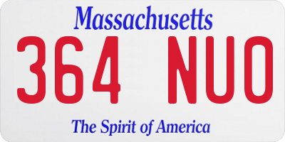 MA license plate 364NU0
