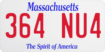 MA license plate 364NU4