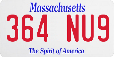 MA license plate 364NU9