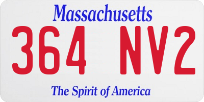 MA license plate 364NV2