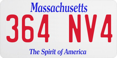 MA license plate 364NV4