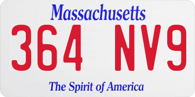 MA license plate 364NV9