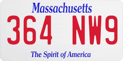 MA license plate 364NW9