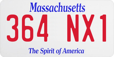 MA license plate 364NX1
