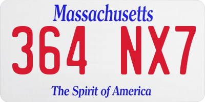 MA license plate 364NX7
