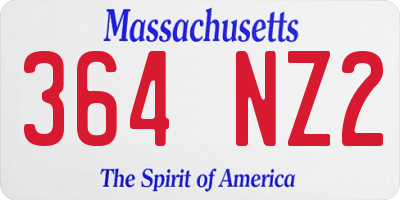 MA license plate 364NZ2