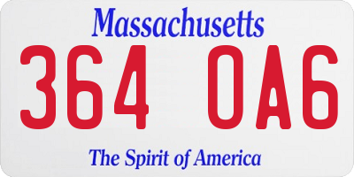 MA license plate 364OA6