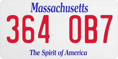 MA license plate 364OB7