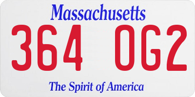 MA license plate 364OG2
