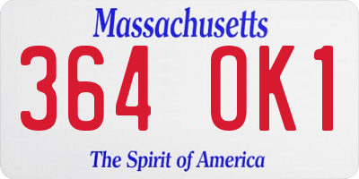 MA license plate 364OK1