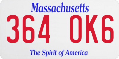 MA license plate 364OK6