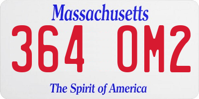 MA license plate 364OM2
