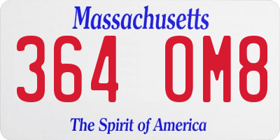 MA license plate 364OM8