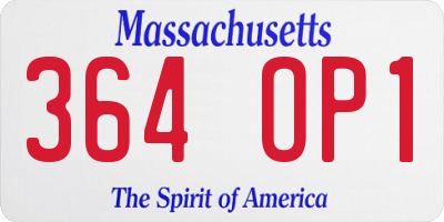 MA license plate 364OP1