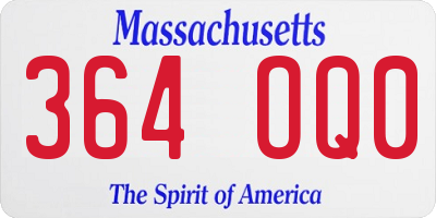 MA license plate 364OQ0