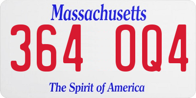 MA license plate 364OQ4