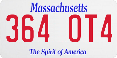 MA license plate 364OT4