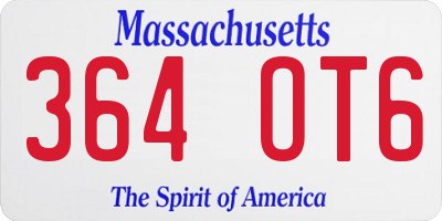 MA license plate 364OT6