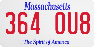 MA license plate 364OU8