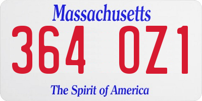 MA license plate 364OZ1